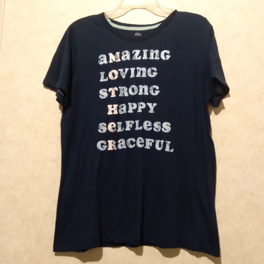 Way to Celebrate mother's day size large (12-14) navy blue graphic tshirt